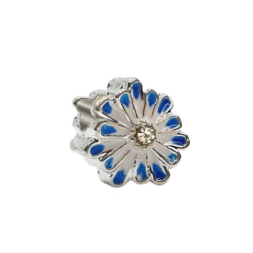 Separador Flor com Pétalas Brancas e Azuis