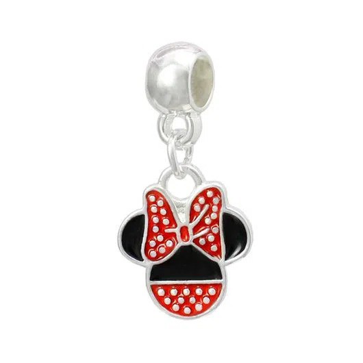 Berloque Minnie com Laço Banhado em Prata 925