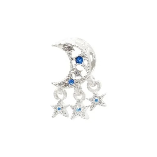 Berloque Separador Lua e Estrelas Cravejadas