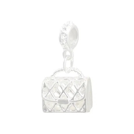 Berloque Mala Prata Cravejada