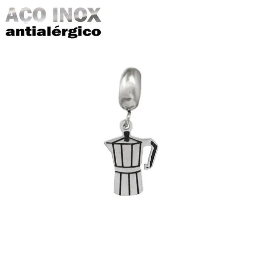 Berloque Cafeteira em Aço Inox