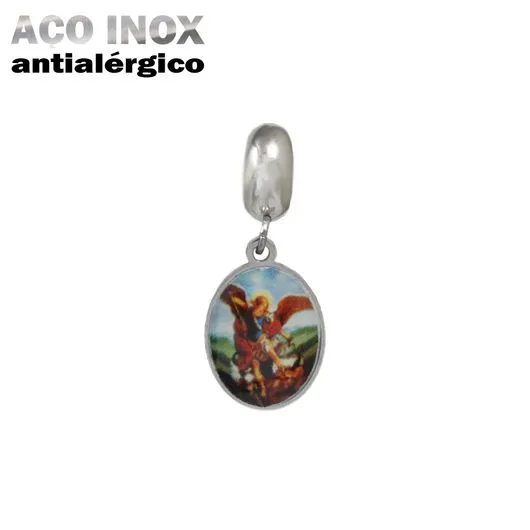 Berloque Arcanjo Miguel em Aço Inox