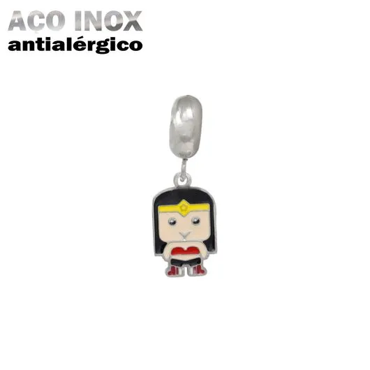 Berloque Mulher Maravilha em Aço Inox