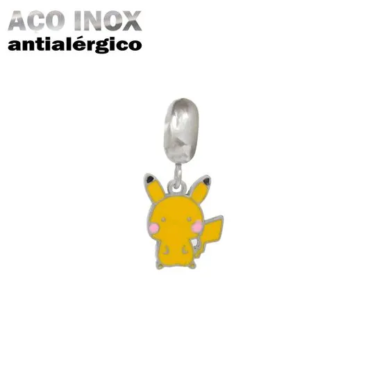 Berloque Pikachu em Aço Inox