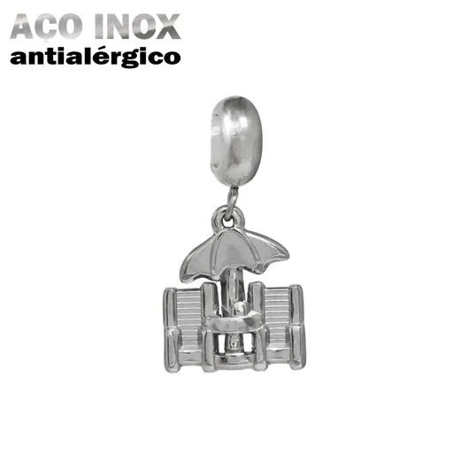 Berloque Praia em Aço Inox