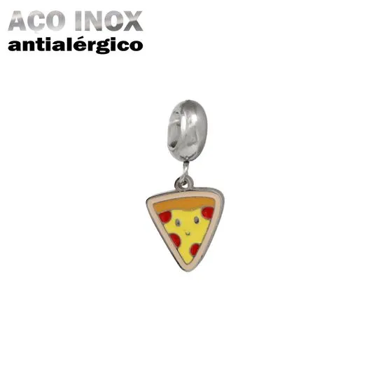 Berloque Pizza em Aço Inox