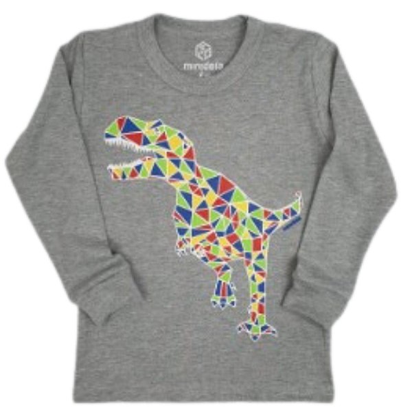 Blusa Manga Longa Dinossauro - Brilha no Escuro