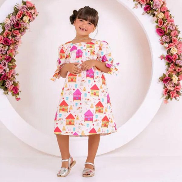 Vestido Infantil Minha Casinha