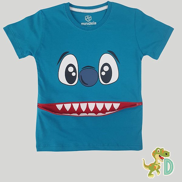 Blusa Stitch abre e fecha a boca