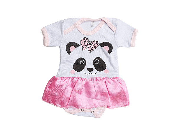 Body Temático Mesversário Panda Rosa