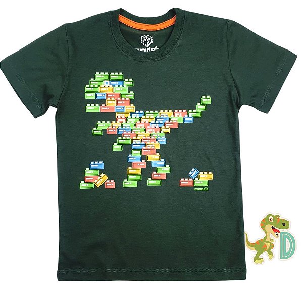 Blusa Dinossauro Lego Brilha no Escuro