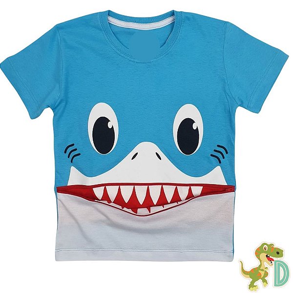 Blusa Infantil Tubarão Azul