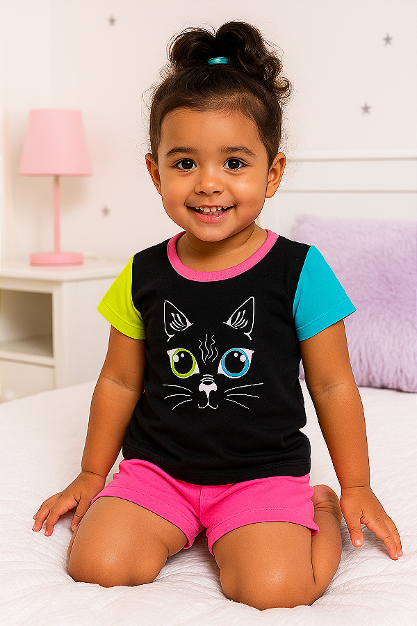 PIJAMA GATINHA - BRILHA NO ESCURO