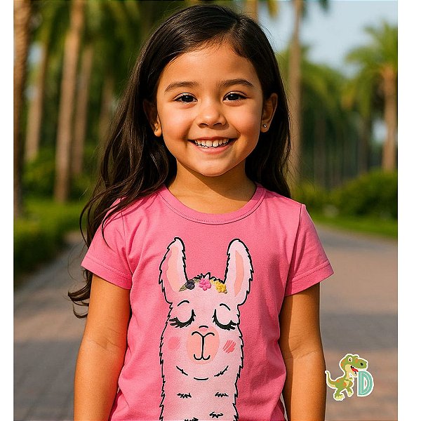 Blusa Infantil Lhama Rosa