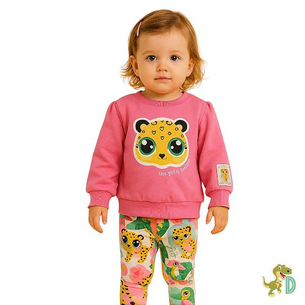 Conjunto Bebê Menina Oncinha - Moletom