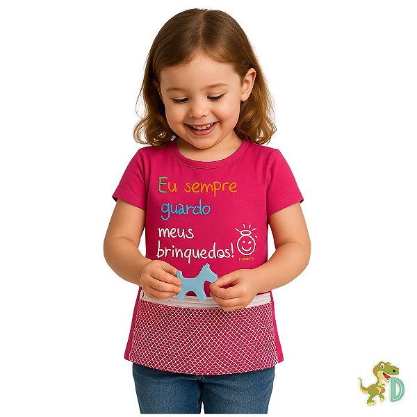 Blusa Eu Sempre Guardo Meus Brinquedos Rosa - Brilha No Escuro