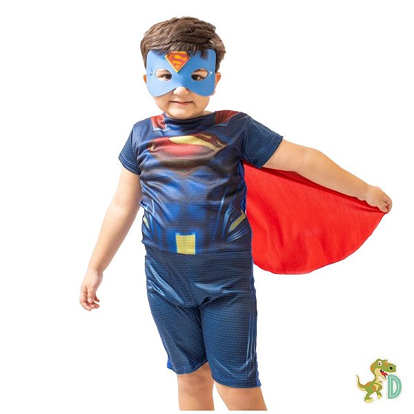 Macacão Fantasia Super-Man Com capa e Mascara