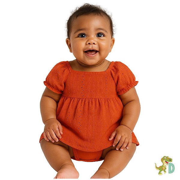 Vestido Bebê Menina com Body de Laise