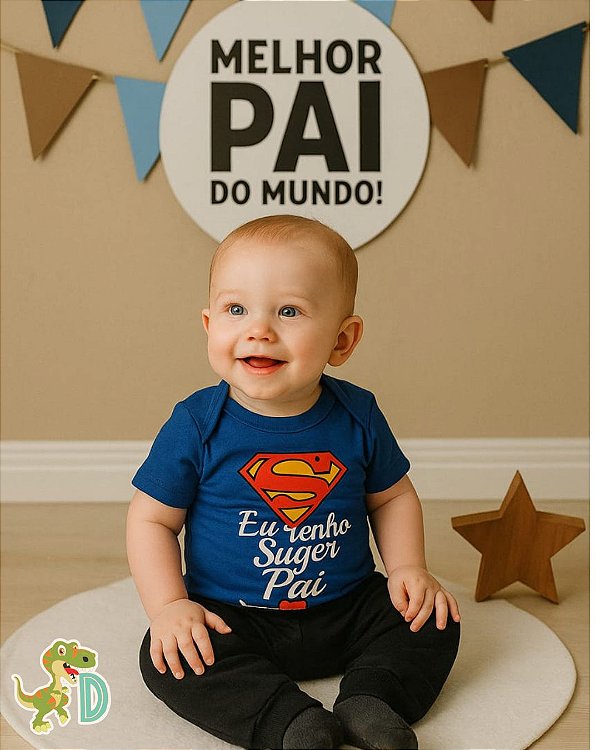 Body Bebê Eu Tenho um Super Pai Presente Especial para o Dia dos Pais