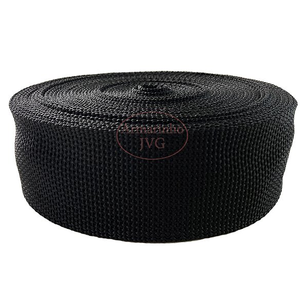 10m Fita CA 40mm 4cm Preta Cadarço Alça Bolsas Mochilas Costura