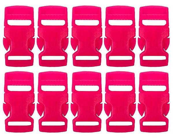 20un Fecho 15mm Rosa Flúor Plástico Presilha Costura Bolsas Mochila