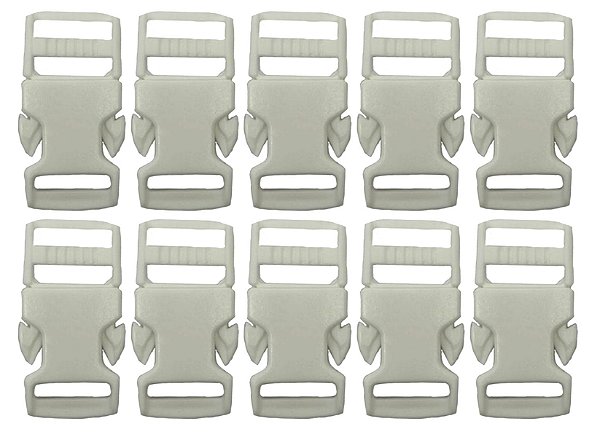 20un Fecho 15mm Branco Plástico Bolsas Mochilas Costura