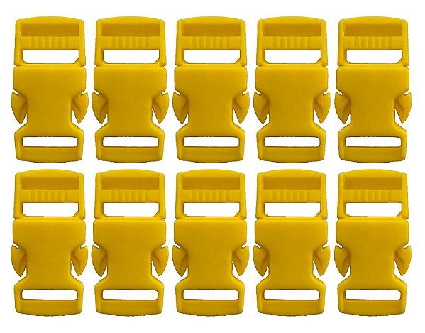20un Fecho 15mm Amarelo Ouro Plástico Bolsas Mochilas Costura