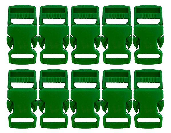 20un Fecho 15mm Verde Bandeira Plástico Bolsa Mochila Costura