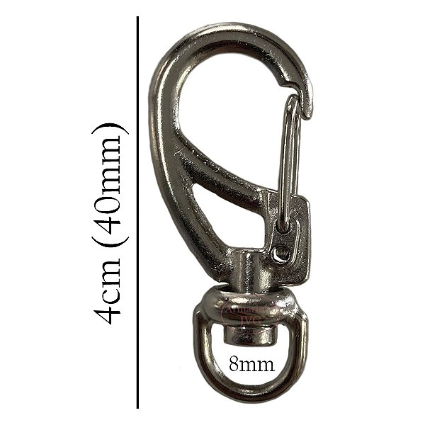 10un Mosquetão 8mm Niquelado Fecho Gancho Bolsa Mochila Alça