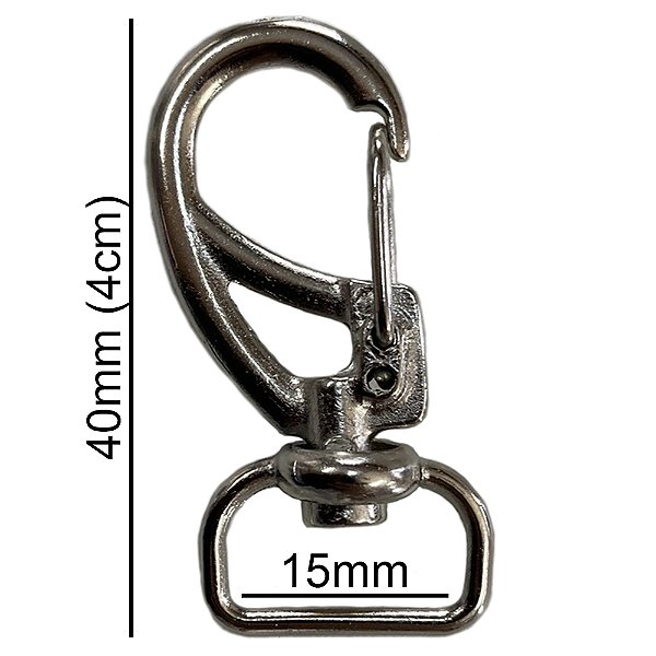 50un Mosquetão 15mm Niquelado Gancho Alça Bolsas Mochilas