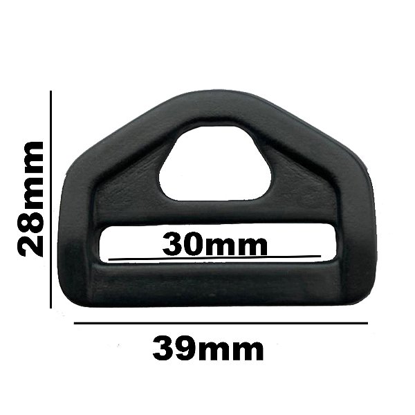 10un Meia Argola 30mm Preta Plástico Triângulo Bolsas Mochila