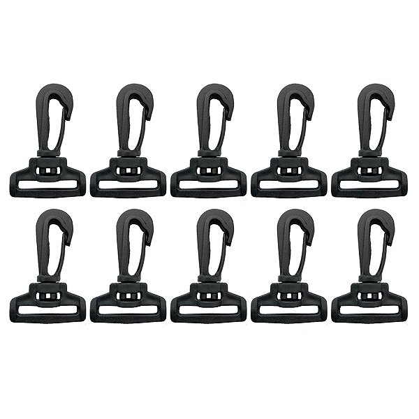 50un Mosquetão 30mm Preto Plástico Fecho Gancho Bolsas Mochilas