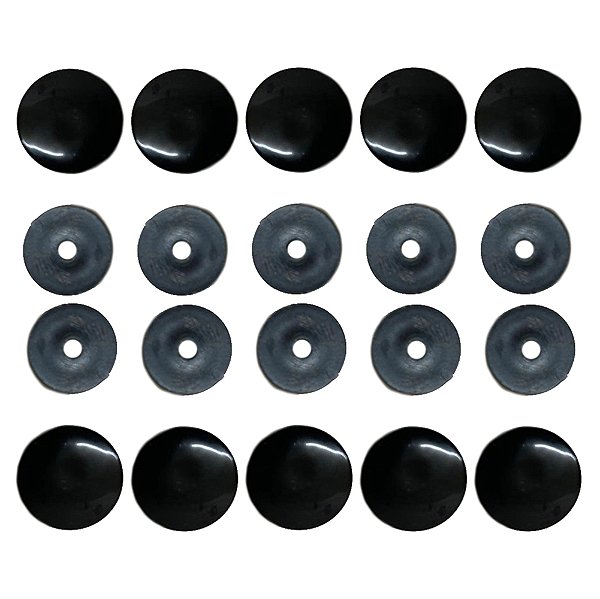 50un Botão Pressão 10mm Preto Pino Plástico Bolsas Mochilas