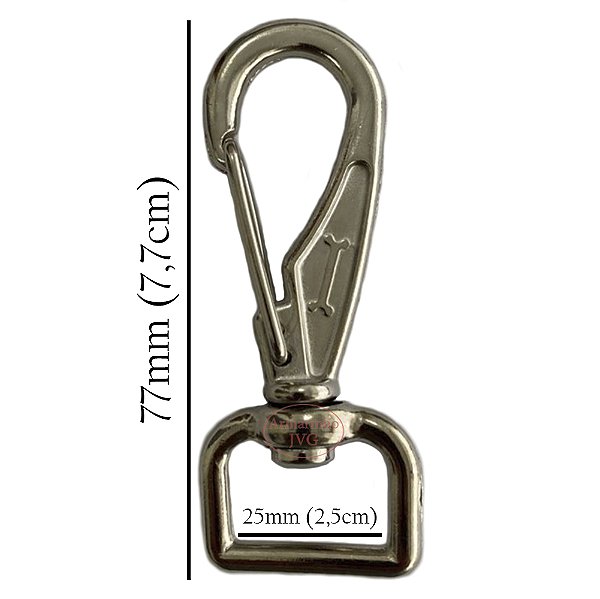 10un Mosquetão 25mm Niquelado Fecho Gancho Bolsas Mochila Alça