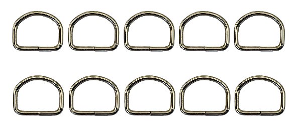 100 Meia Argola 10mm Niquelado Ferro Alça Fita Bolsa Cadarço