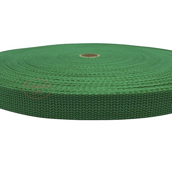 50m Fita Cadarço CA 25mm 2,5cm Verde Bandeira Mala Mochila Costura