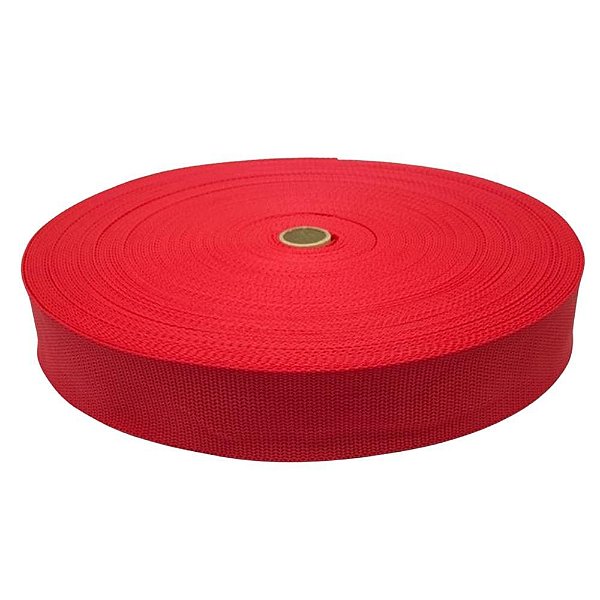 50m Fita CA 50mm 5cm Vermelha Cadarço Bolsas Mochilas Costura