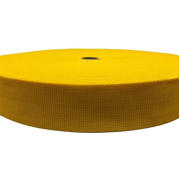 50m Fita CA 50mm 5cm Amarelo Ouro Cadarço Costura Bolsas Mochila