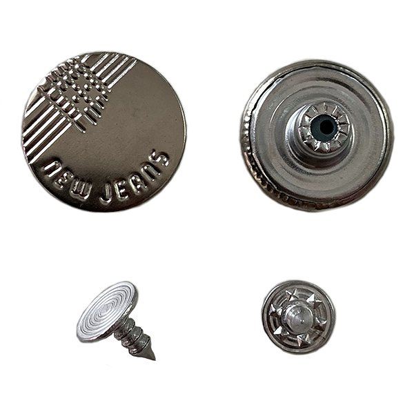 100un Botão Fixo Calça Jeans 17mm Niquelado Jaqueta Bermuda