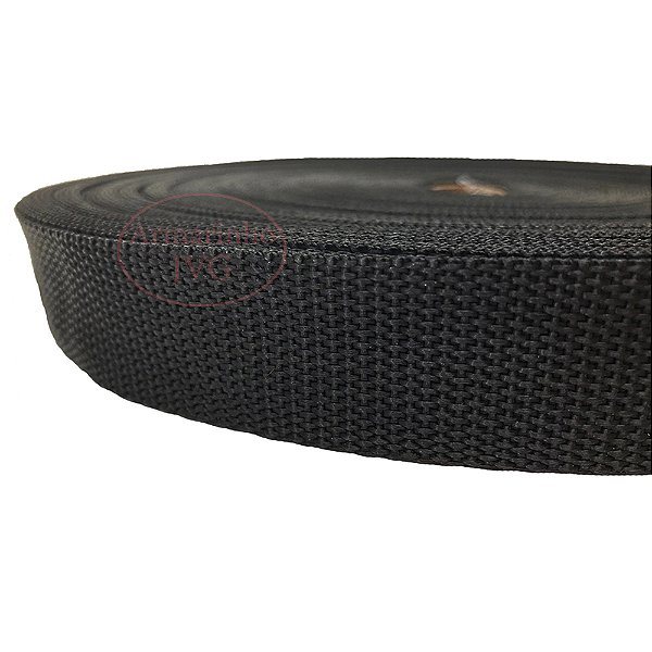 50m Fita Cadarço CA 15mm 1,5cm Preta Alça Bolsas Mochilas Costura