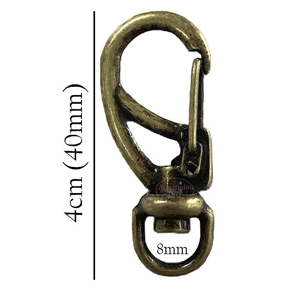 50un Mosquetão 8mm Ouro Velho Fecho Gancho Alça Bolsa Mochila