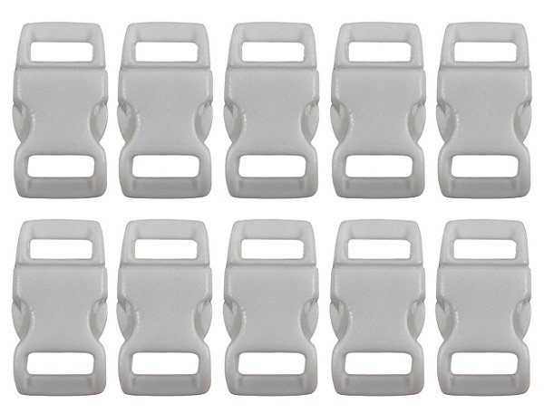 20un Fecho 10mm Branco Plástico Costura Bolsas Mochilas