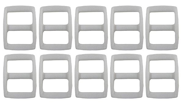 50un Regulador 10mm Branco Plástico Bolsa Mochilas Alça Fita