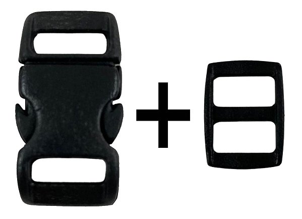 20un Fecho+20un Regulador Preto 10mm Plástico Bolsa Mochila