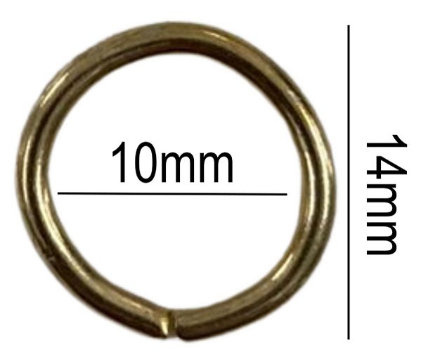 400un Argola 10mm Dourado Ferro Alça Bolsa Cadarço Fita