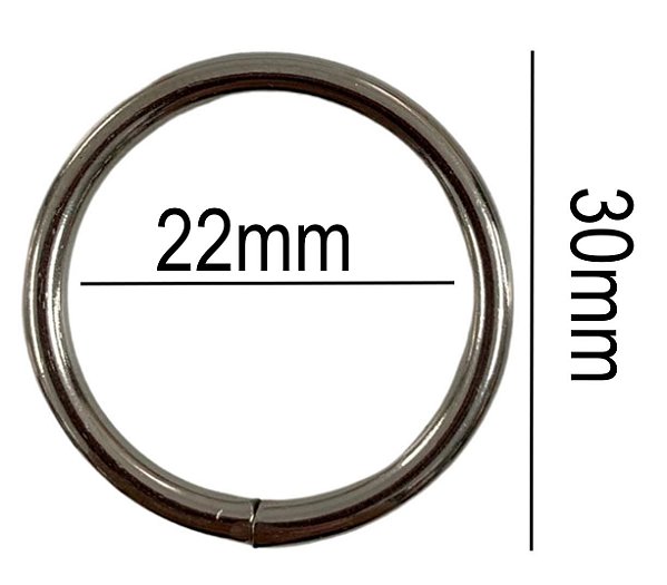 20un Argola 22mm Niquelada Ferro Alça Bolsa Cadarço Fita