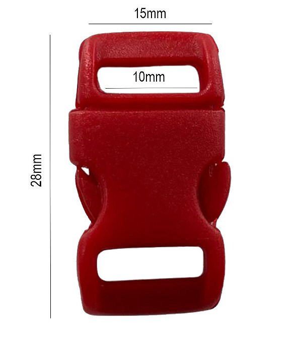 50un Fecho 10mm Vermelho Plástico Engate Bolsas Mochilas