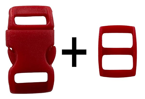 20un Fecho+20un Regulador 10mm Vermelho Plástico Engate