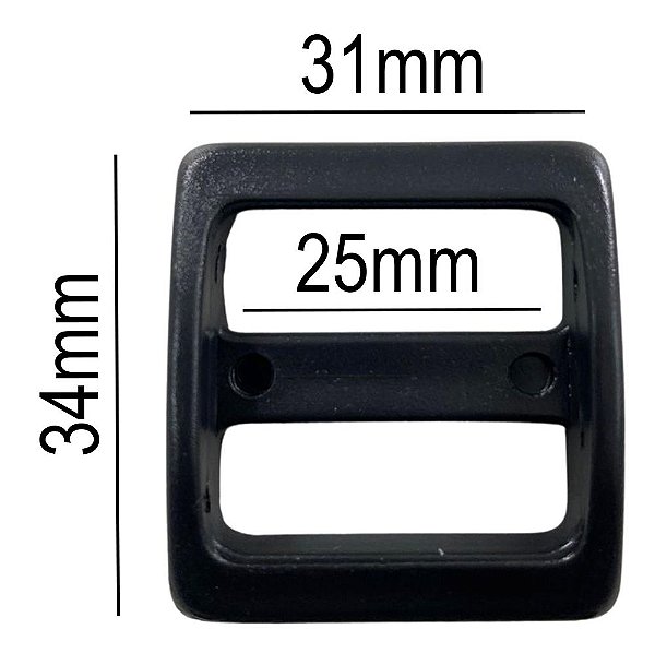 400un Regulador 25mm Preto Plástico Passador Alça Mochila