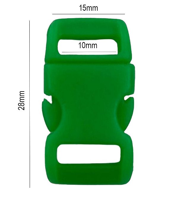 20un Fecho 10mm Verde Primavera Plástico Engate Mochilas